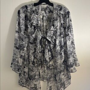 Christopher & Banks Monochrome Graphic kimono Sz XL